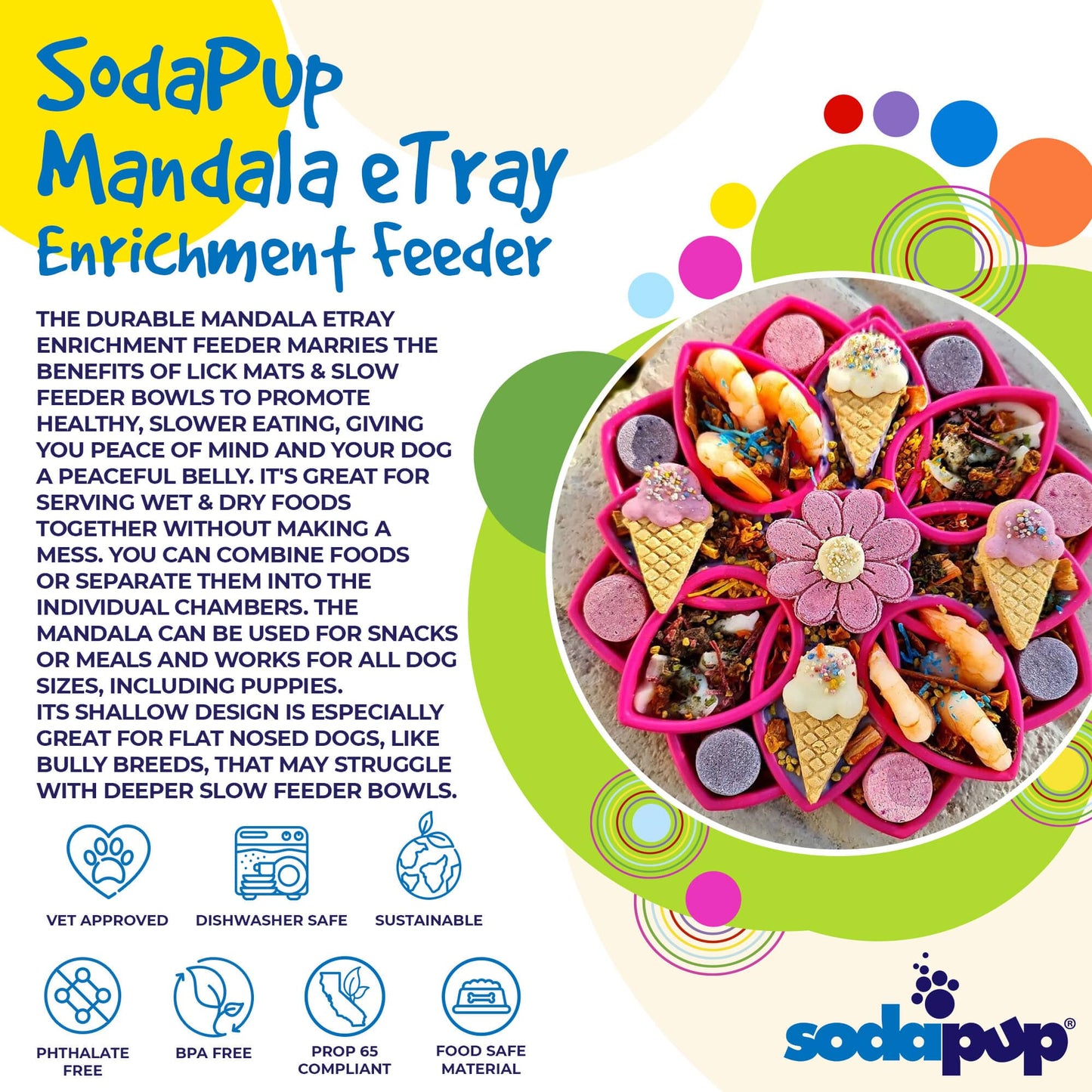 SodaPup Mandala eTray Enrichment Tray for Dogs