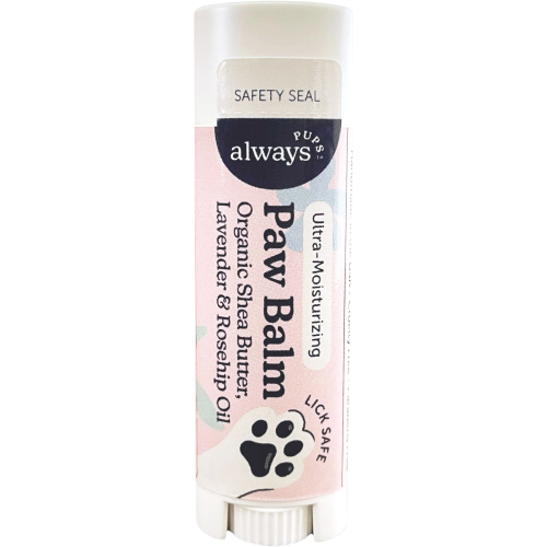 AlwaysPups all-natural paw balm with organic shea butter, lavender and rosehip oil.  .15oz