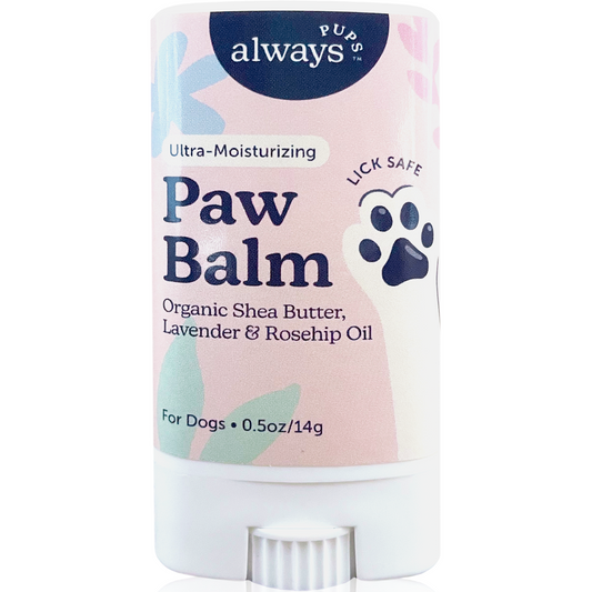 AlwaysPups all-natural paw balm with organic shea butter, lavender and rosehip oil.  .5oz